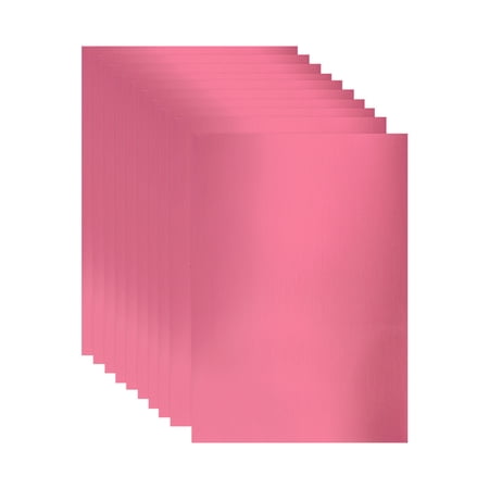 Uxcell 10 Sheets Metallic Foil Paper, A4 Thick 250gsm Cardstock Foil 8.3" x 11.7" Shiny Mirror Glitter Paper Sheets for Crafts Scrapbooks Cards Party Decorations, Pink