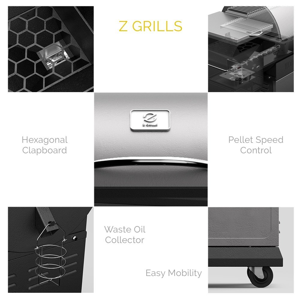 Z GRILLS ZPG-700D 2020 Upgrade Wood Pellet Grill & Smoker, 8 in 1 BBQ Grill Auto Temperature Control, inch Cooking Area, 700 sq in Bronze - image 5 of 10