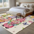 thumbnail image 4 of Watercolor Floral Gnomes Area Rugs 8'x10', Washable Small Throw Rugs for Living Room Patio, Spring Garden Butterflies Beige Indoor Outdoor Rug Non-Slip Low Pile Carpet Runner Reversible Floor Mats, 4 of 8
