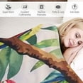 thumbnail image 3 of Chilfamy  Palm Leaves Throw Blanket Parrots Plush Blanket for Kids Boys Girls Tropical Exotic Birds Blanket Hibiscus Flowers Fuzzy Blanket for Sofa Bed Couch, Colorful Room Decor Baby White, 3 of 6