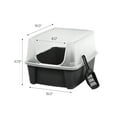 IRIS USA, Open Top Cat Litter Box with Shield and Scoop, Black Clear