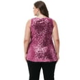 thumbnail image 3 of Womens Plus Size Sleeveless Sequin Tops Sparkle Shine Tank Top, 3 of 7