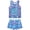 Mermaid Blue, variant on Girls Swimsuit Two Piece Set Tankini Crop Top Swim Shorts Bathing Suit Sizes 4-5T