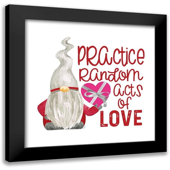 Reed, Tara 12x12 Black Modern Framed Museum Art Print Titled - Valentine Gnomes on white VIII-Random Acts