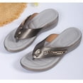 thumbnail image 4 of Summer Savings Women's Sandals Women's Spring And Summer New Large Size Wedge Slippers Beach Metal Buckle Wedge Sandals Fashion Casual Beach Sandals, 4 of 9