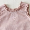 thumbnail image 6 of larppty Toddler Girl Baby Summer 2-Piece Sleeveless Pajama Set, Korean Style Ruffled Vest & Shorts, Soft Cotton Sleepwear for Girls Ages 6M-6Y（Light Pink, 18-24 Months）, 6 of 7