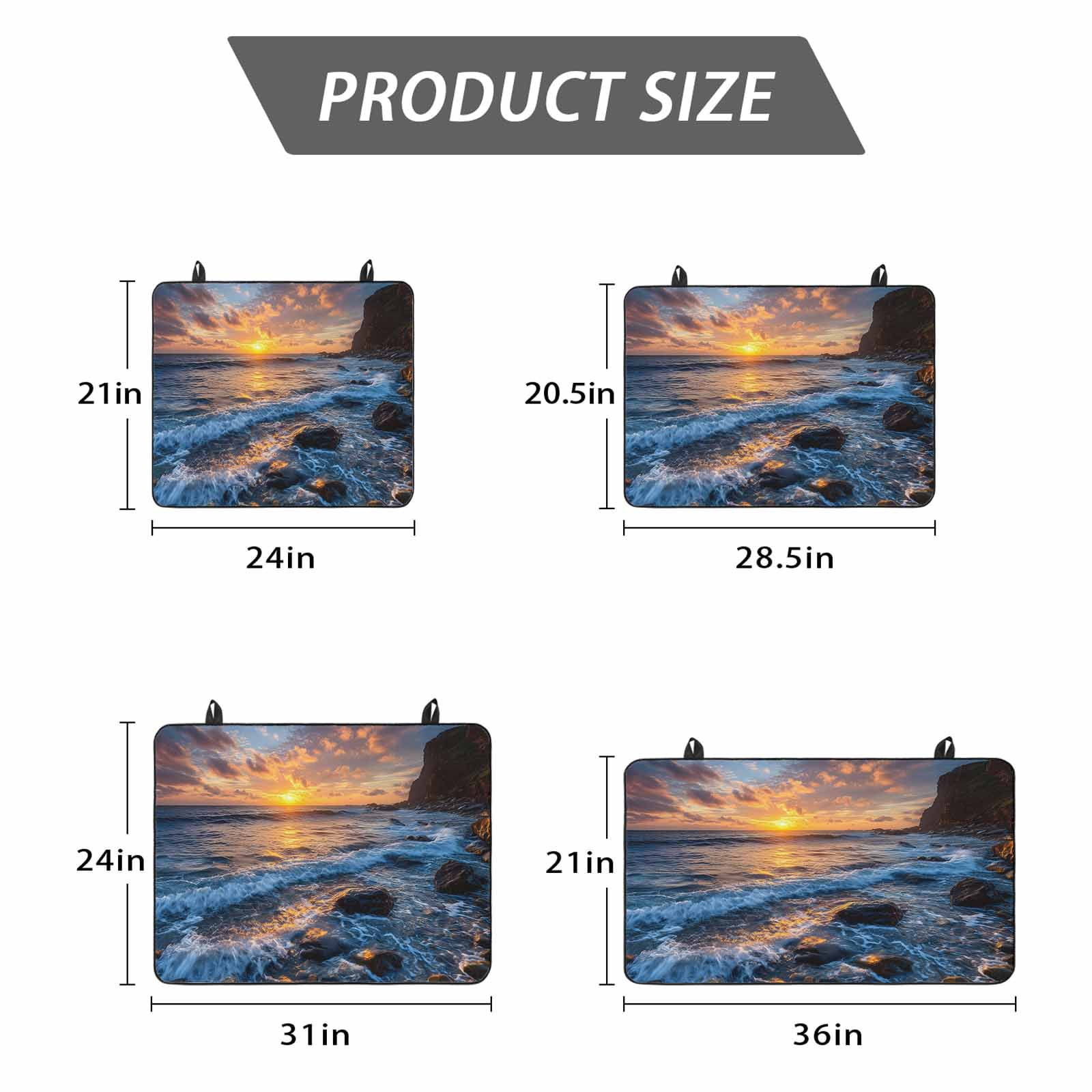 Beach Reef Stove Top Cover for Electric Stove, Heat-proof & Non Slip Glass Top Stove Cover Protector, Beach Sunset Ocean Waves Natural Scenery Kitchen Flat Cooktop Rubber Mat 24x21 Inches