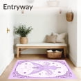 thumbnail image 3 of ODIKA 6'x9' Machine Washable Non-Slip Area Rug, Heavenly Messenger Design with Pastel Wings and Interlocking Swirls High Traffic Rug with Pad, Purple, 650433, 3 of 8