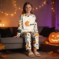 thumbnail image 7 of TOWED22 Kids‘ Halloween Pumpkin Print Pajama Set, Long Sleeve Crew Neck Sleepwear with Pants, Soft Matching Family Holiday Outfit,10-11 Y, 7 of 7