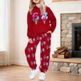 thumbnail image 2 of BUWTTED Girls Activewear Jogger Sets - 2 Piece Cute 6 7 Number Pullover Hoodie Sweatshirt Sweatpants Sweatsuit Outfits Red Size 10-11 Y, 2 of 5