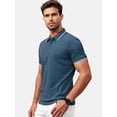 thumbnail image 3 of Cadmus 3 Pack Men's Quick Dry Golf Polo Shirts Lightweight Breathable Collared Casual Shirts,8878,Black+Blue+Green,S, 3 of 7