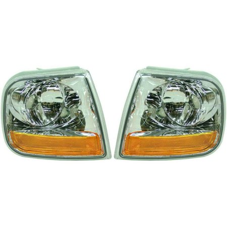 Pair Set of 2 Corner Lights Lamps Left-and-Right For Ford Truck LH & RH