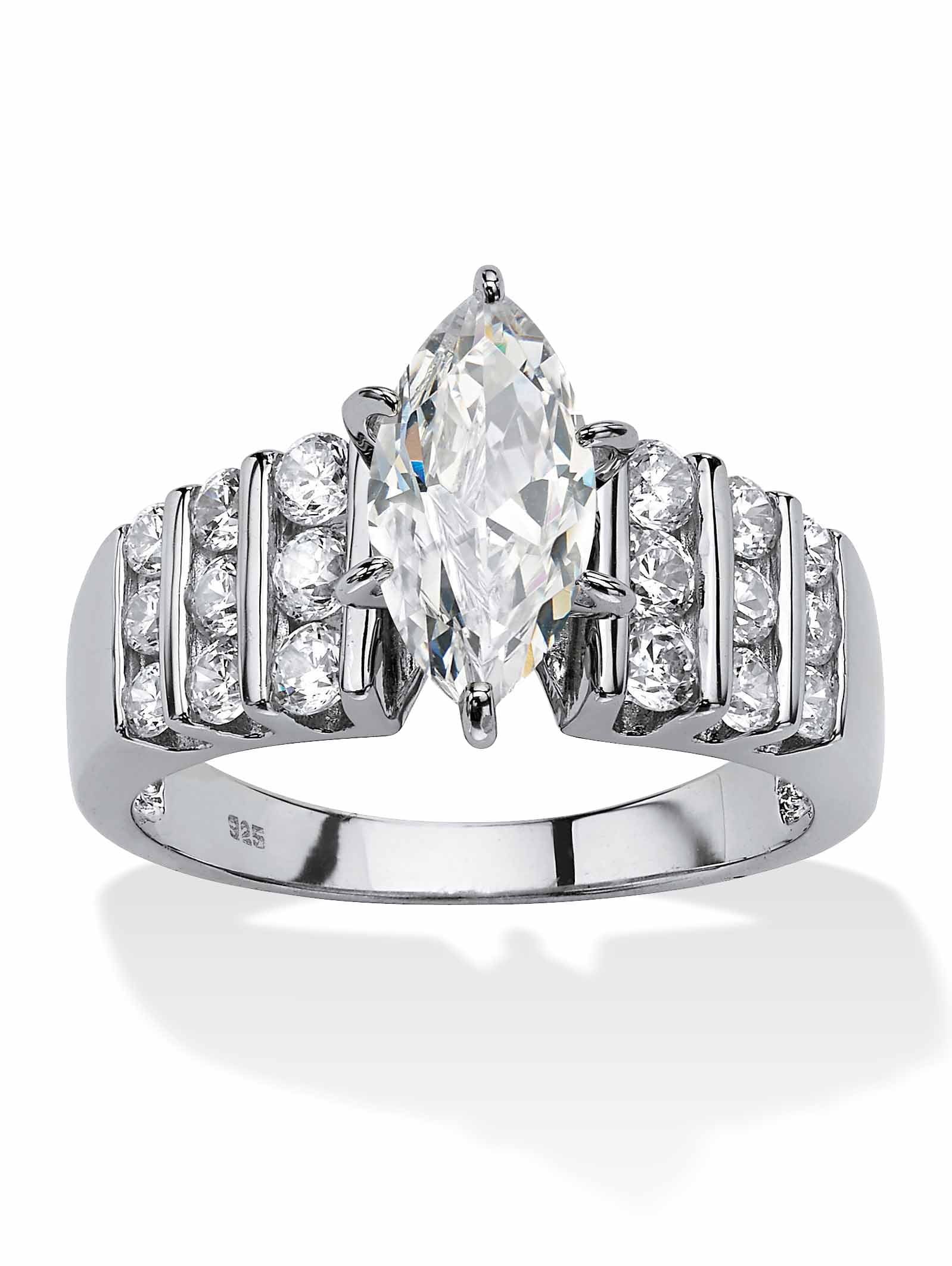 PalmBeach Jewelry MaqrquiseCut Cubic Zirconia Engagement Ring 2.85 TCW
