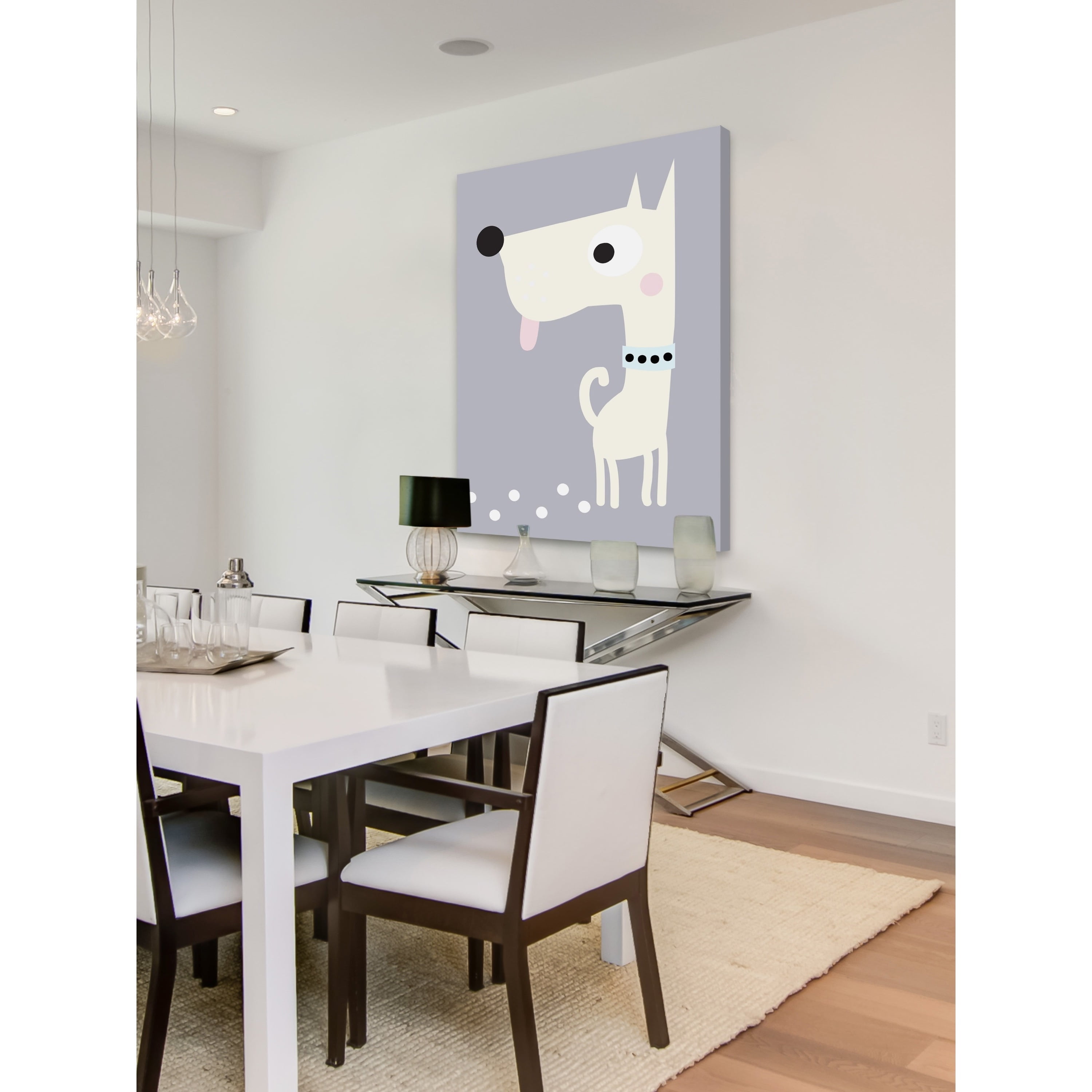 Marmont Hill "Yellow Puppy" by Katarina Snygg Painting Print on Wrapped Canvas