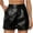 Black, variant on Kovlvoll Leather Shorts for Women Summer Dressy Casual High Waisted Wide Leg Solid Color Short Pants with Pockets