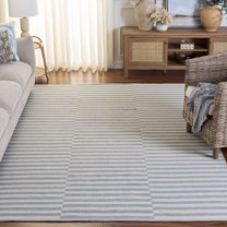 Safavieh Montauk Raeyln Geometric Cotton Area Rug, Ivory/Light Blue, 6' x 9'