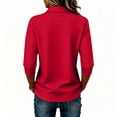 thumbnail image 4 of Trgacdwlo Women Polo Shirt Lapel Collared Button 3/4 Sleeve T Shirts for Women Lightweight Business Casual Blouses for Women Trendy, 4 of 5