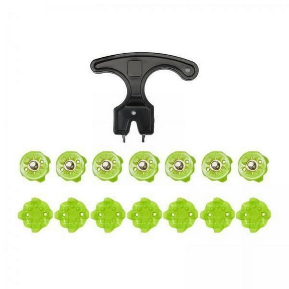 DimyFew 2x 14Pcs Golf Shoe Spikes Golf Shoe Cleats Portable Lightweight Nonslip Metal Thread Screw in TPU with Golf Shoes Spikes Wrench