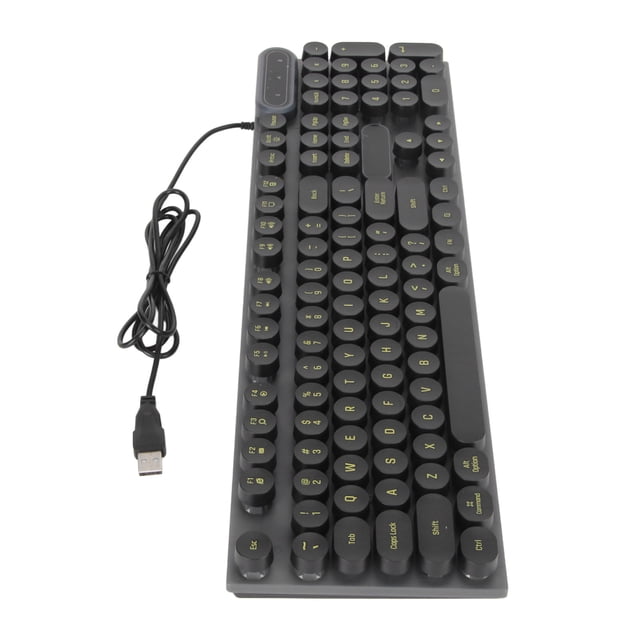 Clavier de Jeu, Clavier Filaire USB, Rétroéclairé LED Arc-en-Ciel, 104 Touches Rondes, Étanche, pour Win OS X Ordinateur de Bureau Portable, pour AIO Ordinateur