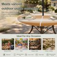thumbnail image 6 of Round Outdoor Tablecloth with Umbrella Hole and Zipper, Burnt Orange Striped Tablecloth with Elastic Waterproof, Orange Ombre Farmhouse Stripes Patio Table Covers for 36" - 44" Picnic Pool Tables, 6 of 9