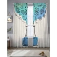 thumbnail image 2 of Teal Blue Science Sheer Curtains 96 Inch Length 2 Panels Set, Funny Cartoon Artwork Wood Grain Voile Window Treatment Semi Sheer Long Curtains Drapes for Bedroom/Living Room/Kitchen 52"x96"x2, 2 of 7