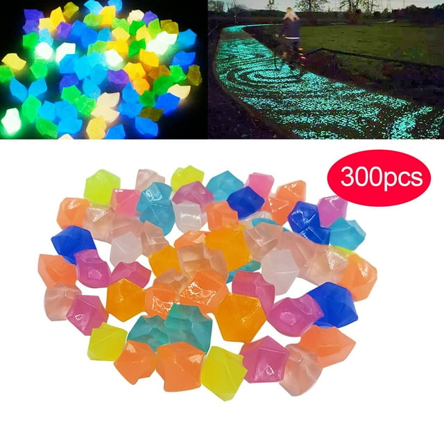 Glowing Stones for Home Décor Non-Radioactive Resin Garden Rocks Luminous Outdoor Pebbles Create Ambience for Weddings and 300PCS