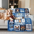 thumbnail image 2 of Dog Dad Blanket, 80" X 60", Blue, Polyester, Plush, Dog Dad Gifts, 2 of 6
