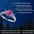 thumbnail image 2 of Gem Stone King 10K Two Tone Gold Pink Created Sapphire and Blue Tanzanite Engagement Ring for Women | 2.25 Cttw | Oval 8X6MM | Gemstone September Birthstone | Size 7, 2 of 6