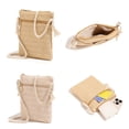 thumbnail image 2 of Zhuge Bolso de hombro tejido para mujer, bolso de mano tejido, bolso de mano tejido elegante para playa de verano, bolsos de hombro de 5,9 x 0,78 x 7,49 pulgadas (caqui), 2 of 5