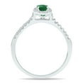 thumbnail image 2 of SZUL Women's Emerald and Diamond Halo Ring in 10K White Gold, 2 of 6