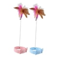 thumbnail image 4 of Juguete interactivo Zulema Cat Feather Teaser Collar IQ rosa y azul, 4 of 8