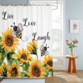 thumbnail image 4 of Shower Curtains for Bathroom, Sunflower Bee Waterproof Fabric Shower Curtain, Vintage Yellow Floral Farmhouse Watercolor Decorative Bathroom Curtain for Bathtub, 36"x72", No Hooks Included, 4 of 9