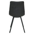 thumbnail image 6 of LeisureMod Markley Modern Leather Dining Chair With Metal Legs Set of 2 in Charcoal Black, 6 of 6