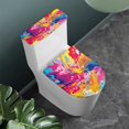 thumbnail image 2 of FORUDESIGNS Color Splash Print Toilet Lid Cover and Toilet Tank Lid Cover 2 Pack Replacement Toilet Protector Covers with Elastic Bottom for Bathroom Decoration Accessories, 2 of 8
