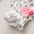 thumbnail image 6 of Mercatoo Toddler Girls Top Pants 2Pcs Floral Bow Pants and Ribbed Lapel Top Set Girls Summer Casual Outfit 1 to 5 Years, 6 of 9