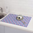 thumbnail image 5 of Dish Drying Mat, pink abstractly geometric pattern Absorbent Microfiber Kitchen Mat, Heat Resistant Drying Mat Kitchen Counter for Dishes, Utensils, Pots, Pans, Drainer Mats 18x24in, 5 of 7