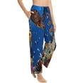 thumbnail image 2 of Naloa Colorful Coral Reef Print Women’s Ultra-Soft Comfy Pajama Lounge Pants with Pockets & Drawstring, 2 of 8