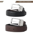 thumbnail image 3 of Kajeer Kids Reversible Belts - Youth Elastic and PU Leather Black and Brown Belt, 3 of 7