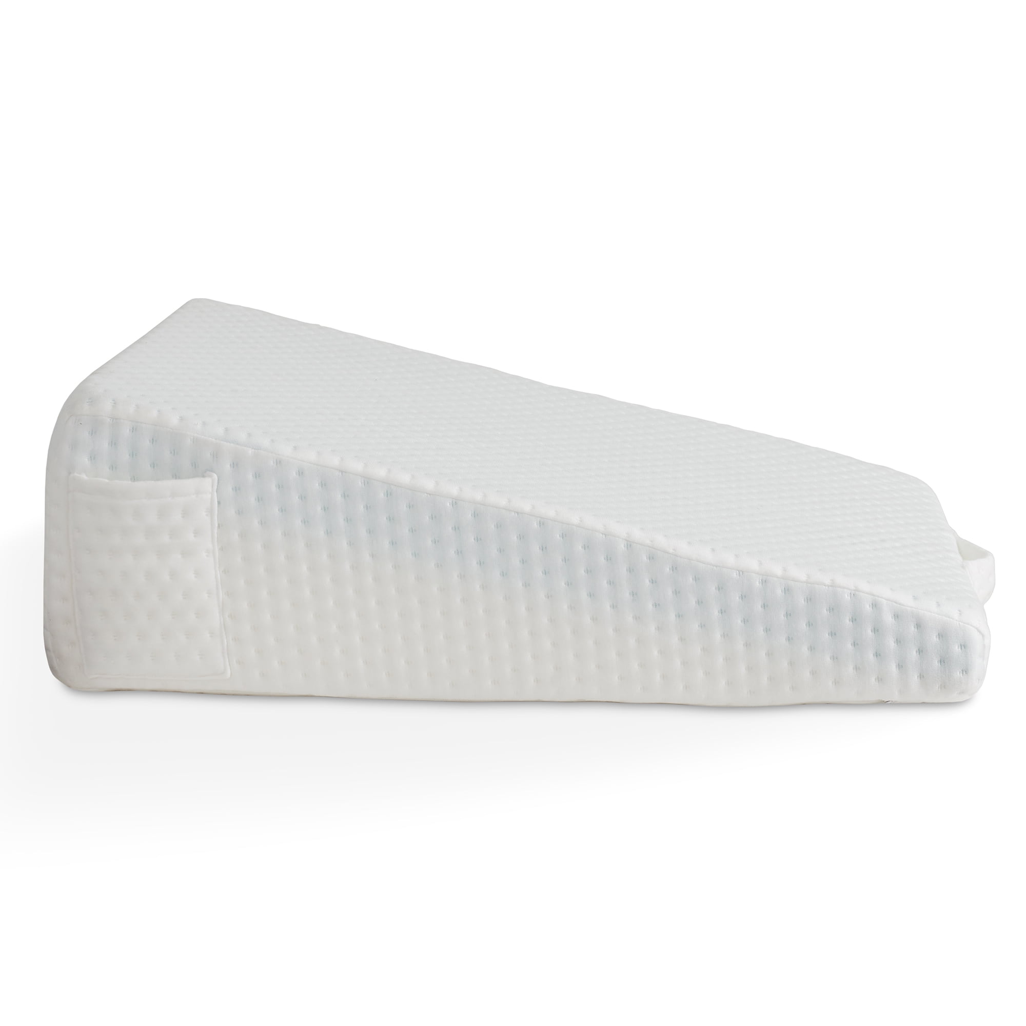 Bed Wedge Pillow - 8" Leg Elevation Body Positioner with Memory Foam for Legs, Knee, Ankle, Lower Back Support - White Cover