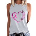 thumbnail image 3 of VKOYWKM Breast Cancer Survivor Tank Tops for Women Pink Ribbon Print Breast Cancer Awareness Tank Top Sleeveless Crew Neck Fight Cancer Shirts Vest Tops, 3 of 5