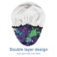 thumbnail image 4 of Shower Caps,Space Dinosaurs Astr Dino Pattern Waterproof Shower Cap for Women 4 Pieces,Double Reusable Hair Cover for Shower PEVA Elastic Stretch Hem, 4 of 7