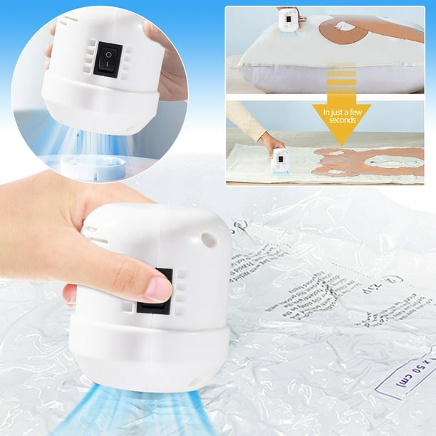 Bomba de Vacío Portátil para Bolsas de Almacenamiento, Diseño de Motor Abs a Prueba de Fugas, Compacta de 174 G, Ideal para Viajes y Uso Doméstico.