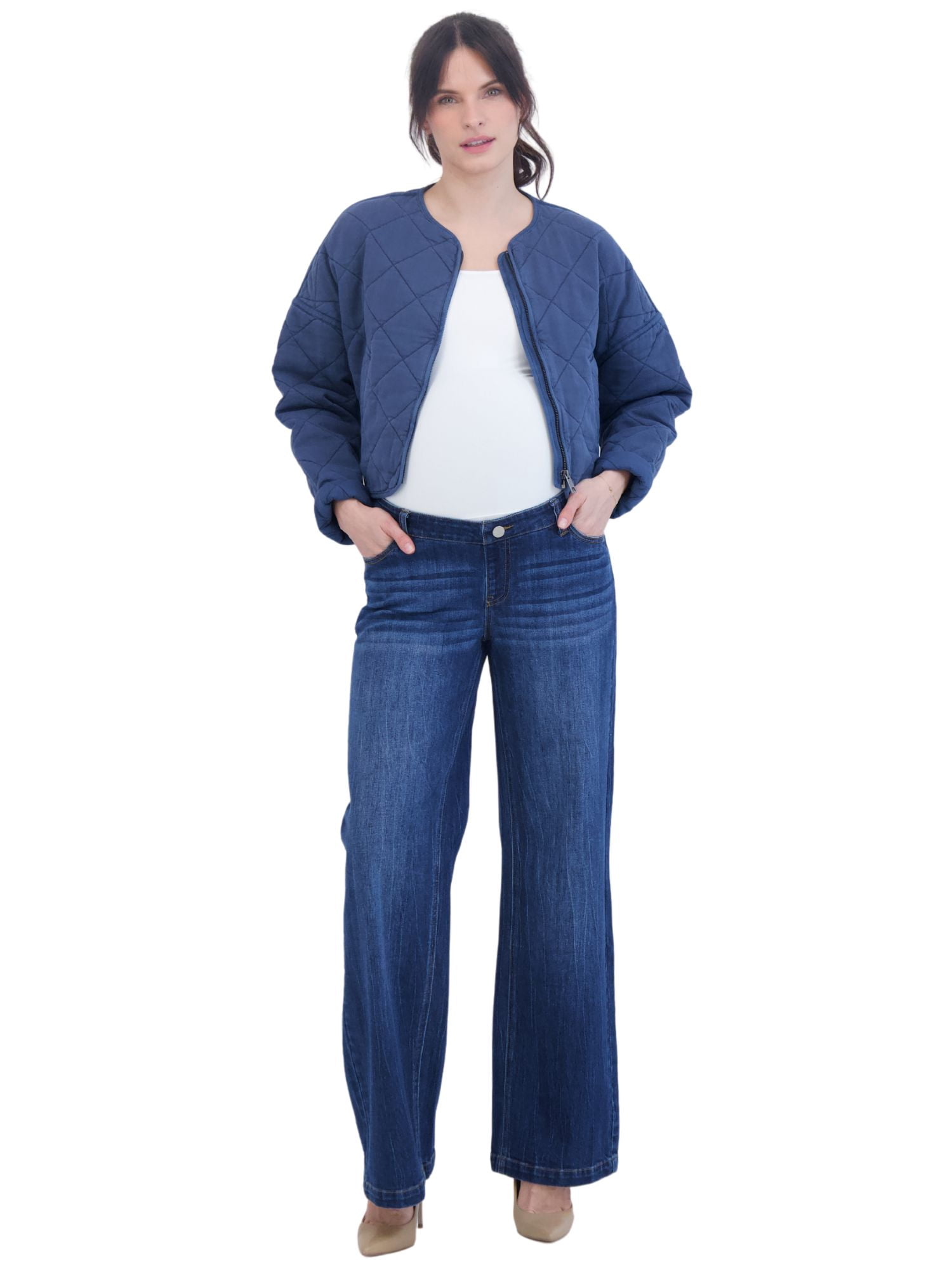Time and Tru Maternity Baggy Wide Leg Jean, Sizes S-XXL