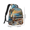 thumbnail image 2 of Disketp Coastal Style Garden Villa Backpack - Comfortable Daypack with The right laptop for you Spacious Main Compartment & other poket - {designName} print, 2 of 6