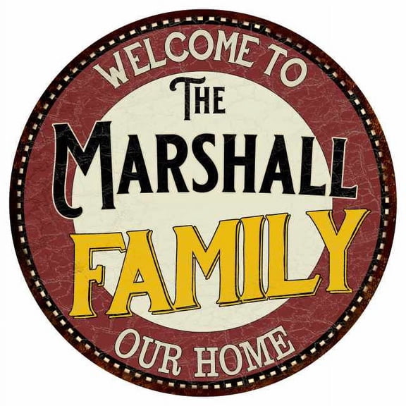 The Marshall Family 12" Round Metal Sign Kitchen Game Room Décor 200120038126