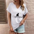 thumbnail image 5 of ALLLIST Womens Tops V Neck White Summer T-Shirts Fashion Animal Print Short Sleeve Shirts Womens Clothing, 5 of 6