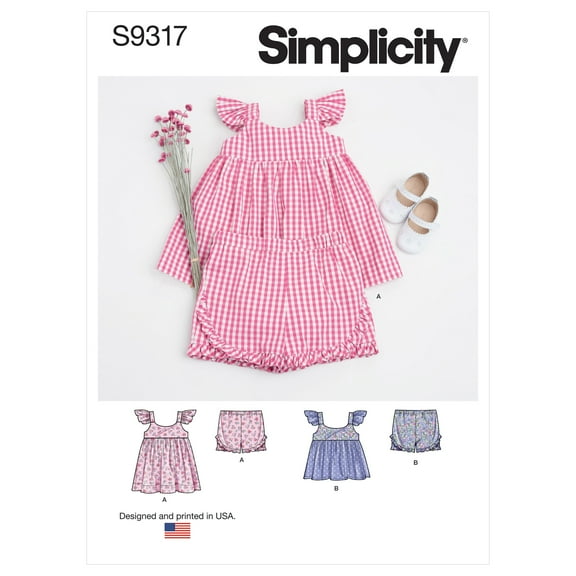 Simplicity Sewing Pattern 9317 Tops, Dresses, Shorts A (XXS-XS-S-M)