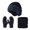 Navy, variant on HNMKIU Winter Knitted Scarf Hat Thermal Set For Cold Weather Outdoor Activities Daily Use Warm Cozy Knitwear Navy - One Size