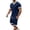 Navy, variant on Gytharion 2 Piece Summer Tracksuits for Men V Neck Short Sleeve Shirt with Drawstring Elastic Waist Shorts Sets Soild Color Athletic Outfits