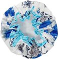 thumbnail image 2 of ORUYROP Allylew Réutilisables Chapeaux de Douche Imperméables pour les Femmes pour les Cheveux Longs, Bleu Floral, 2 of 4